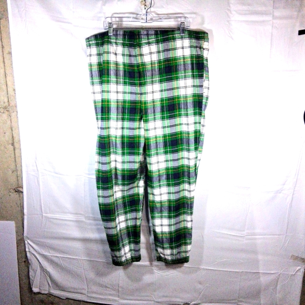 Goodfellow Plaid Gren/White Cozy Men's 2XL Pajama/Lounge Pants